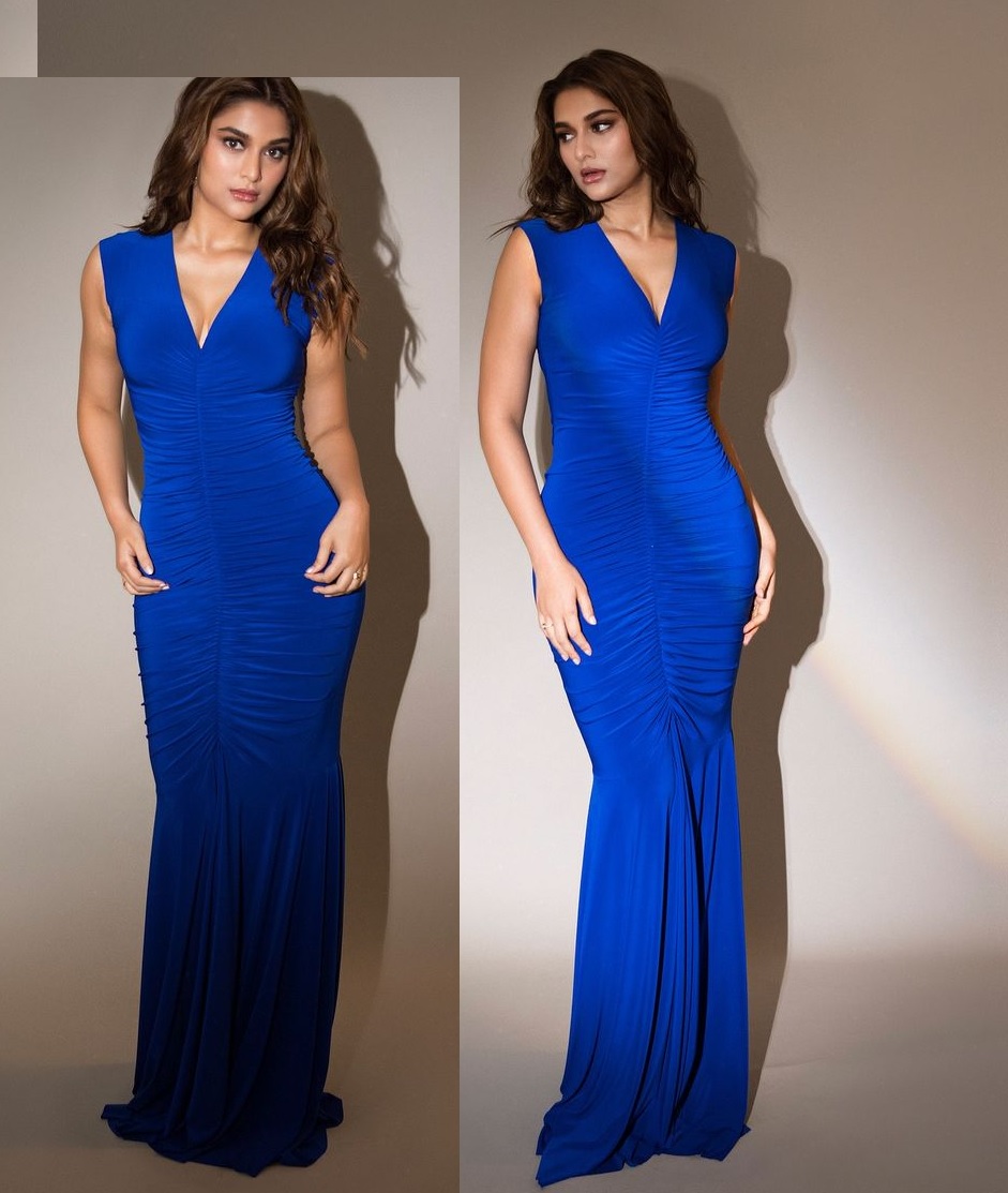 Saiee Manjrekar: Sai Manjrekar made fans crazy with her charming style in blue gown.