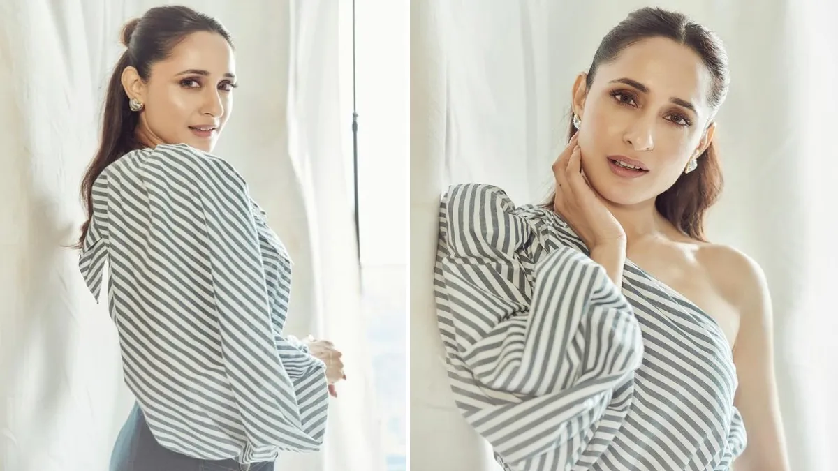 Pragya Jaiswal: Pragya Jaiswal gave sizzling poses in front of the camera wearing a stylish outfit.
