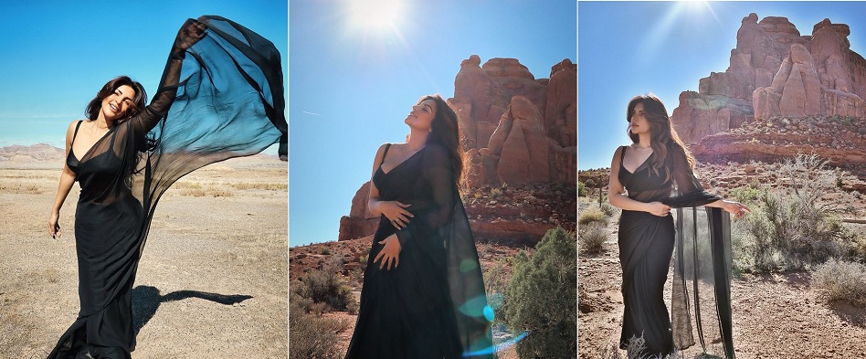 Shama Sikander: Wearing a black thigh slit dress, Shama Sikander added a touch of glamor to the internet, fans lost their senses after seeing her hotness.