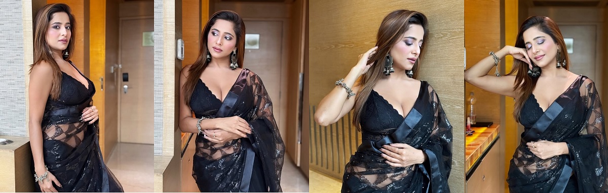 Kate Sharma: Kate Sharma stunned in black saree, the hotness of the actress increased the temperature of social media.