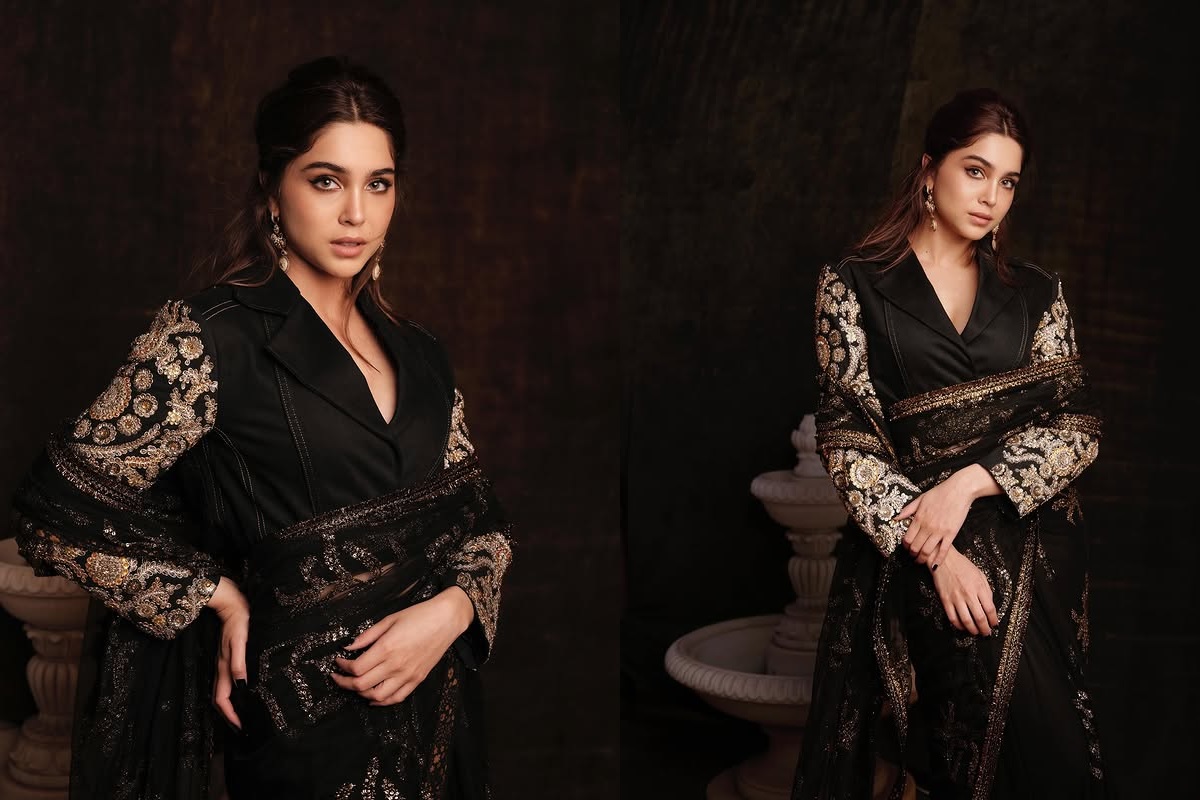 Sharvari Wagh Black Saree